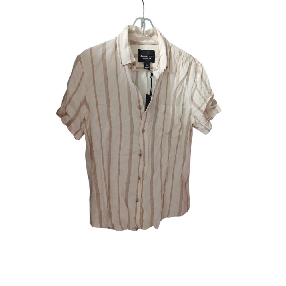 Christian LacroixModern Fit Shirt Mens Medium Striped ShortSleeveButton UpCasual